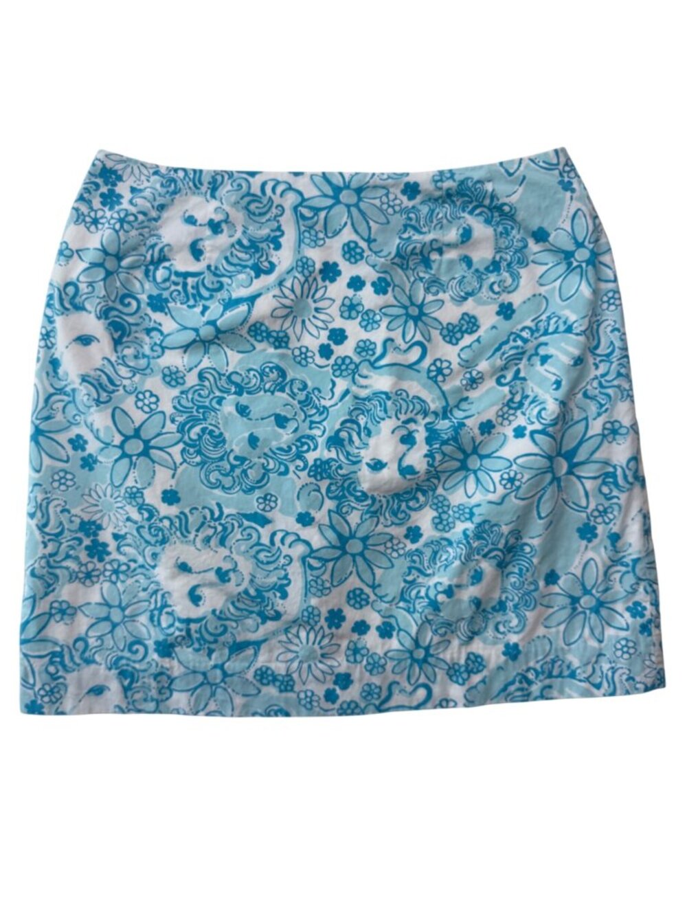Vtg Y2K Lilly Pulitzer Lion Floral Mini Skirt Coastal Prep Resort Wear Size 10